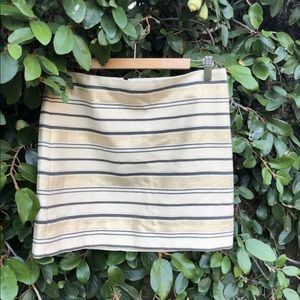 J. Crew Factory Shiny Striped Mini Skirt 4 NWT